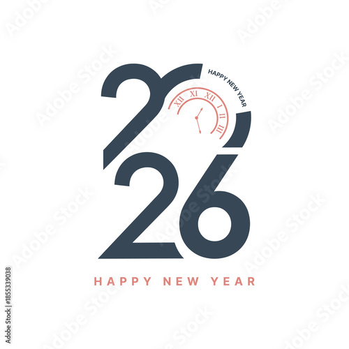 2026 Wishing you Happy new Year greeting card creative concept design