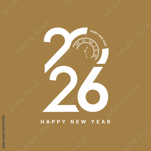 2026 Wishing you Happy new Year greeting card creative concept design