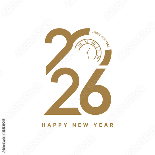 2026 Wishing you Happy new Year greeting card creative concept design