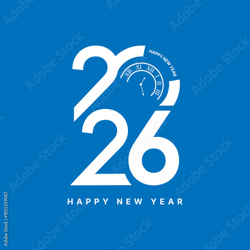 2026 Wishing you Happy new Year greeting card creative concept design