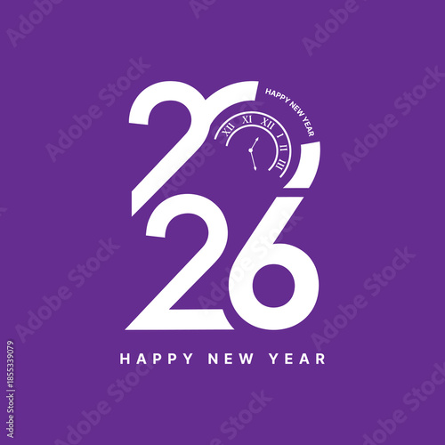 2026 Wishing you Happy new Year greeting card creative concept design