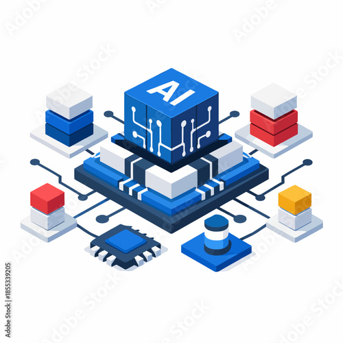 Núcleo de inteligencia artificial isométrico