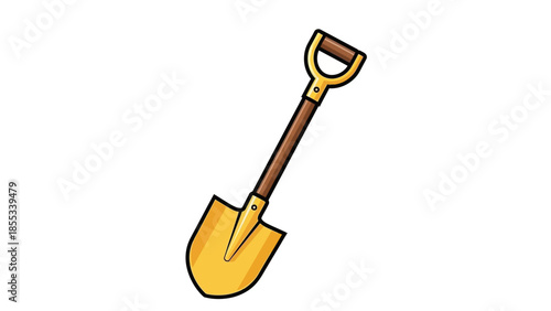 Colorful cartoon shovel for gardening and construction activities