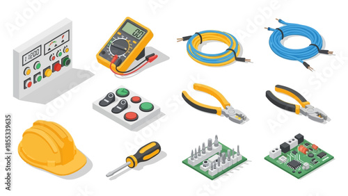 Isometric electrical tools and components for engineering projects