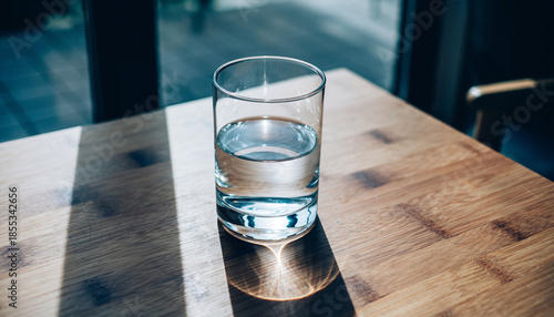 Half Full Glass of Water Minimal Still Life