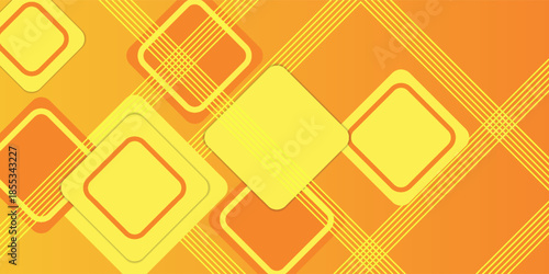 Modern orange background for presentation design with abstract geometrics shapes decoration. Vector illustration for technology, game design, business or corporate needs