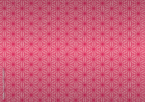 ちりめん生地のようなイラストに伝統文様の桔梗麻の葉を付けた背景イラスト