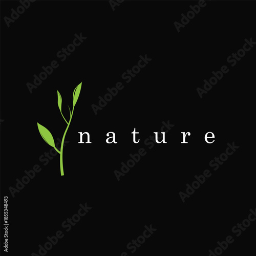 Minimalist Leaf Emblem Logo Representing Growth