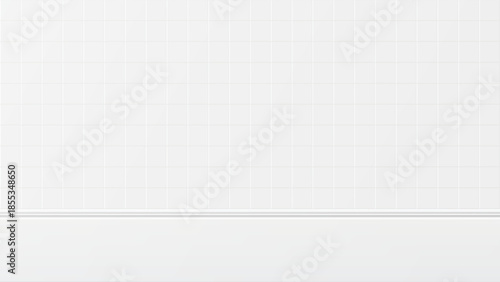 White Tile Wall and Floor Vector Background – Realistic Bathroom and Kitchen Interior with Seamless Ceramic Square Mosaic Grid Pattern, Clean Minimal Empty Room Surface