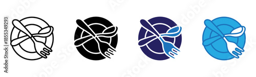 Cutlery Icon Multi Style Vector Illustration