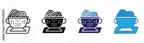 Colander Icon Multi Style Vector Illustration