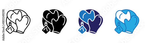 Oven Mitt Icon Multi Style Vector Illustration