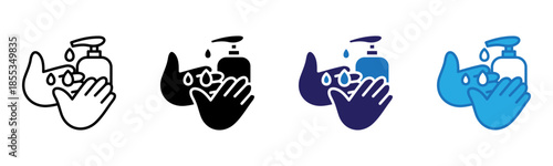 Hydroalcoholic Gel Icon Multi Style Vector Illustration