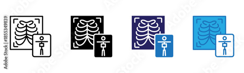 X ray Icon Multi Style Vector Illustration