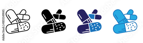 Capsule Icon Multi Style Vector Illustration