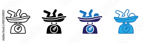 Baby Scale Icon Multi Style Vector Illustration