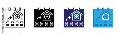 Schadule Checkup Icon Multi Style Vector Illustration