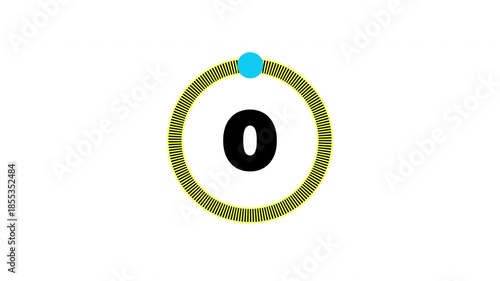 Modern bright Countdown Timer Animation, Number Countdown from three to zero on white background.