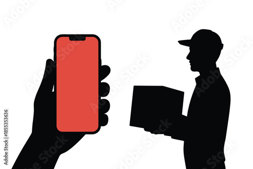 Mobile Delivery Service and Online Ordering, ecommerce delivery concept