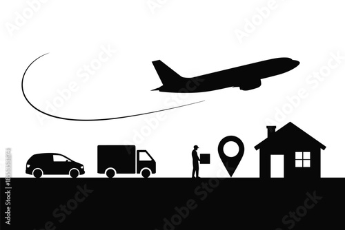 Global Logistics and Delivery Network, international logistics concept