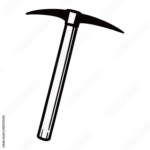 Pickaxe icon vector for mining industry, construction tool, and coal miner equipment symbol isolated on white background