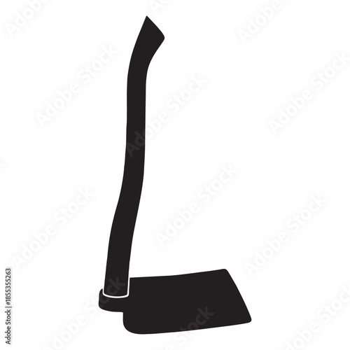 Garden hoe icon vector for farming agriculture equipment and soil cultivation tool symbol isolated on white background.