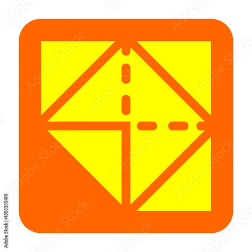 Origami vector, clip art, and symbol. Flat design of  origami concept and simple design