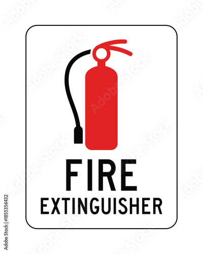 Fire Extinguisher Icon with Stylized Safety Cylinder Symbol for Emergency Signage – High Quality Vectorial Stock Image