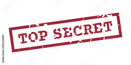 Top Secret Stamp Icon with Distressed Red Rectangle and Bold Text – High Quality Vectorial Stock Image