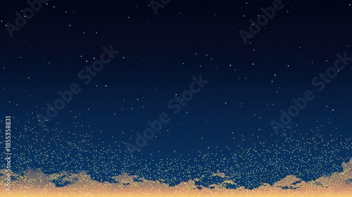 Night Sky Scene With Sparkling Celestial Lights and Soft Cloudscape Abstract Illustration