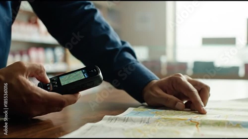 Document scanning process with ai generated technology in office environment focused viewpoint on hands and papers