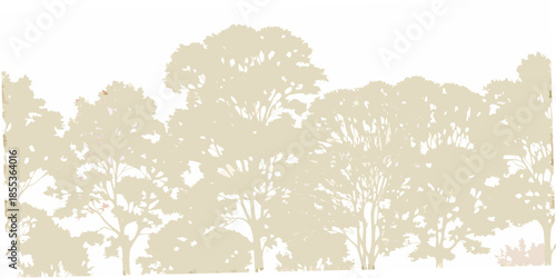 A simple illustration of trees with varying heights and foliage density