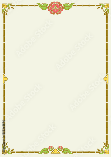 アジア調フレーム34（カラー金縁）