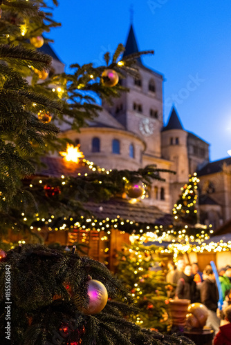 christmas tree in the city Trier. Germany.