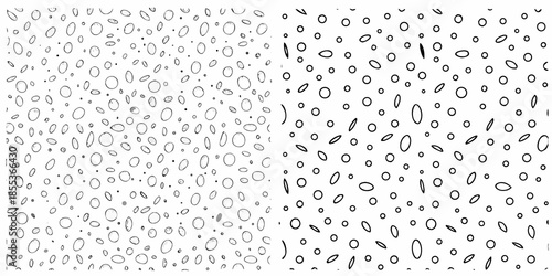 Abstract pattern of scattered irregular shapes resembling droplets or bubbles