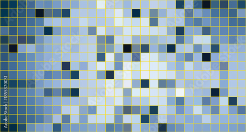 Abstract pixelated blue and white squares forming a digital grid pattern for technology background