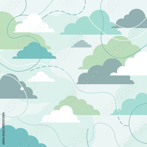 Abstract Pastel Clouds Pattern, Minimalist Sky Background, Soft Colors