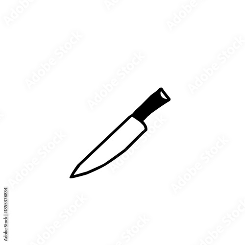 Simple black and white line art of a kitchen knife