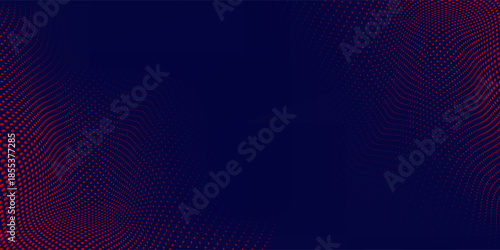 Vector background with color abstract wave dots red design art modern