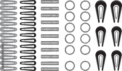 Hair clips collection for beauty salon accessories feminine fashion hair care tool pack