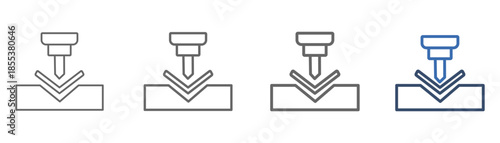 
outline icon set bending with bending machine design