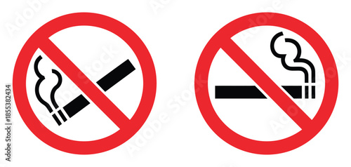No Smoking and No Vaping Signs, Forbidden Signs Vector, Including Prohibition Symbols