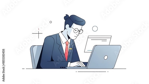 businessman working on laptop