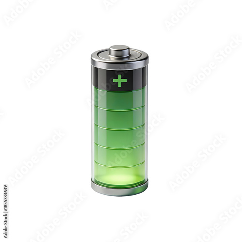 Full Battery Icon with Green Charge Level and Medical Cross
