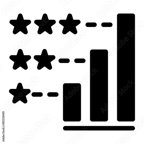 Performance Ranking Level Star Icon from Data Analysis Icon Collection (Glyph style)