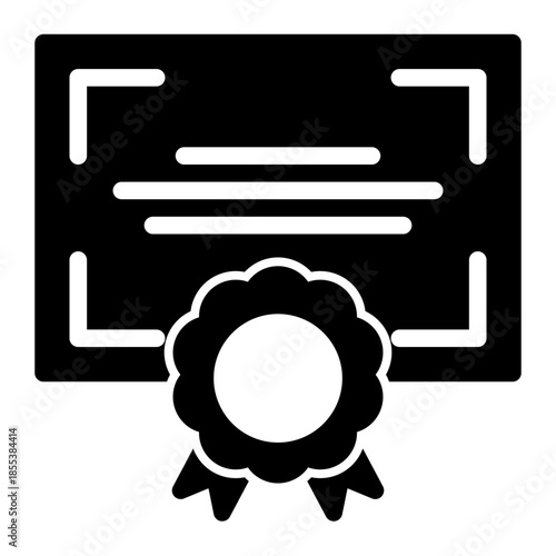 Award Winner Medal Certification Icon from Data Analysis Icon Collection (Glyph style)