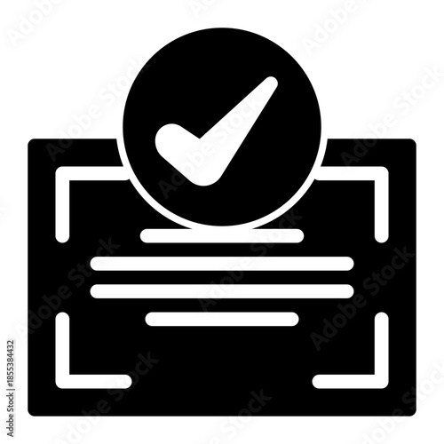 Confirm Done Check OK Icon from Data Analysis Icon Collection (Glyph style)