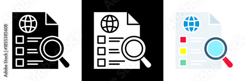 Survey Icon Set Glyph vector Illustration 