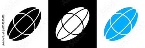 Ellipsoid Icon Set Glyph vector Illustration 