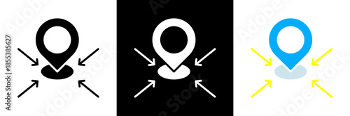 Coordinate Icon Set Glyph vector Illustration 